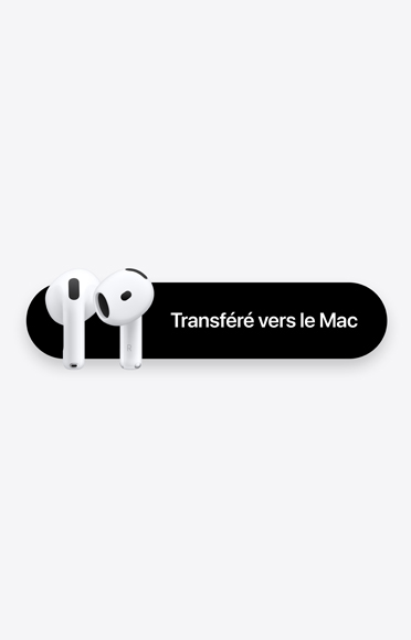 Écouteurs AirPods 5 à côté du message suivant : « Transféré vers le Mac »