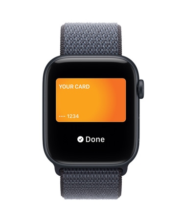 Apple Watch SE 3, hliníkové pouzdro, temně inkoustová barva, Apple Pay v Peněžence Apple, na pravém boku korunka Digital Crown, provlékací sportovní řemínek, ocelově modrá barva