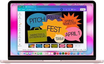 Canva-appi esillä MacBook Airissa