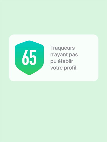 Un badge indique le nombre de traqueurs n’ayant pas pu établir votre profil.