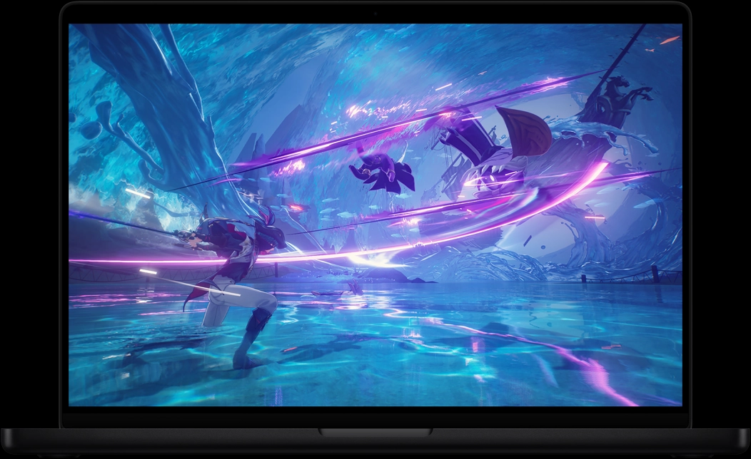 MacBook Pro 螢幕展示遊戲《鳴潮》
