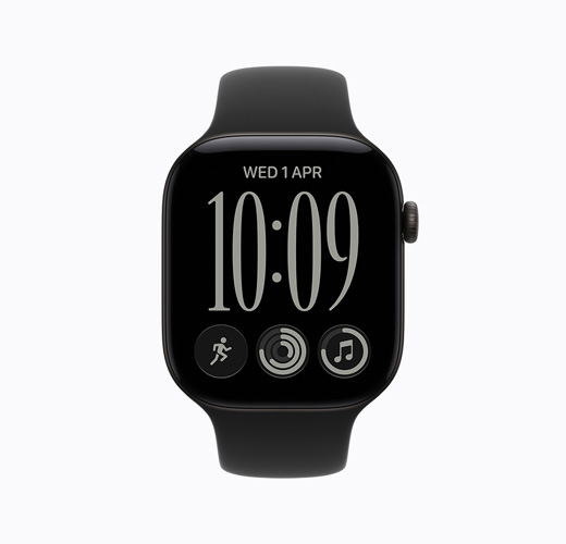 Apple Watch Series 12, Jet Black color, side exterior