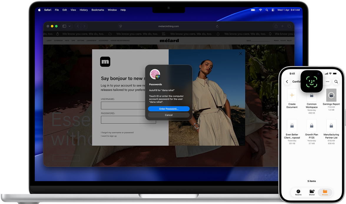 This is actually pretty generic, alt does not mention the app on display, Touch ID screen and iPhone/FaceID references and wallpaper same in both images, so alt works for both.