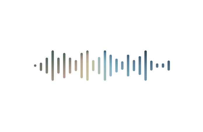 Multicolored static sound wave glowing across the screen