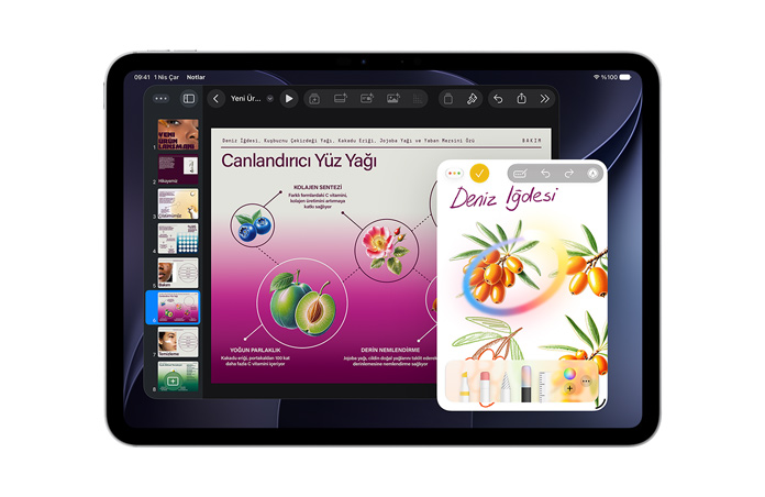 Görsel Sihirbazı’nın bir eskizi görsellere dönüştürdüğünü gösteren iPad