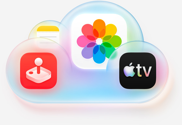 iCloud+ uygulamaları: Notlar, Apple&nbsp;Arcade, Fotoğraflar, Apple&nbsp;TV