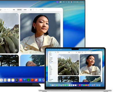 透過 Apple AirPlay 將 Mac 上的照片分享到平面電視。