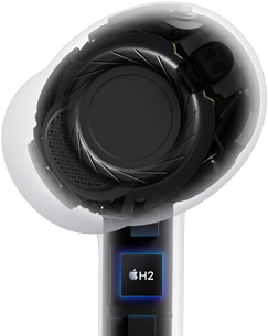 AirPods Pro 3, selkeä, sisäinen arkkitehtuuri