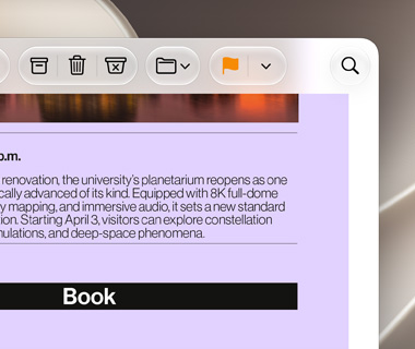 Apple Mail is open to an astronomy newsletter, which promotes upcoming astronomy events and new science courses.
