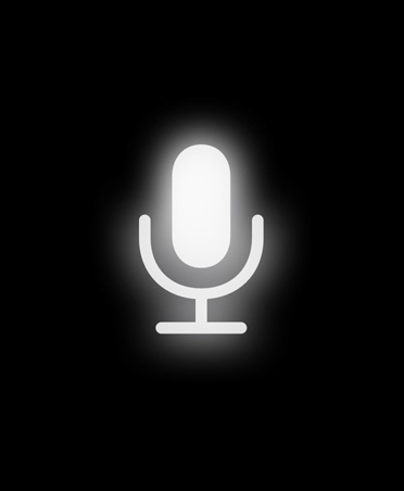 Glowing microphone logo