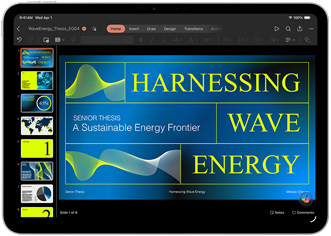 Microsoft Powerpoint ‑appi esillä iPad Airissa