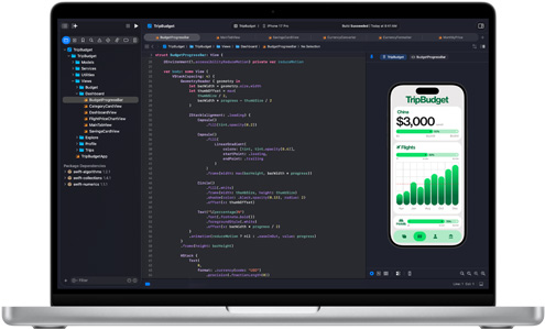 App Xcode en un MacBook Pro