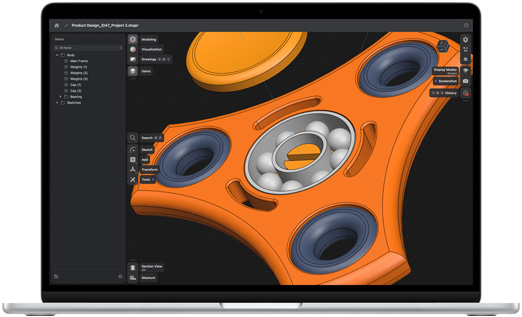 App Shapr3D en un MacBook Air