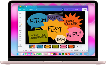 App Canva en un MacBook Air