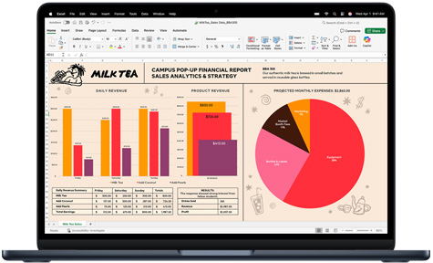 App Microsoft Excel en un MacBook Pro