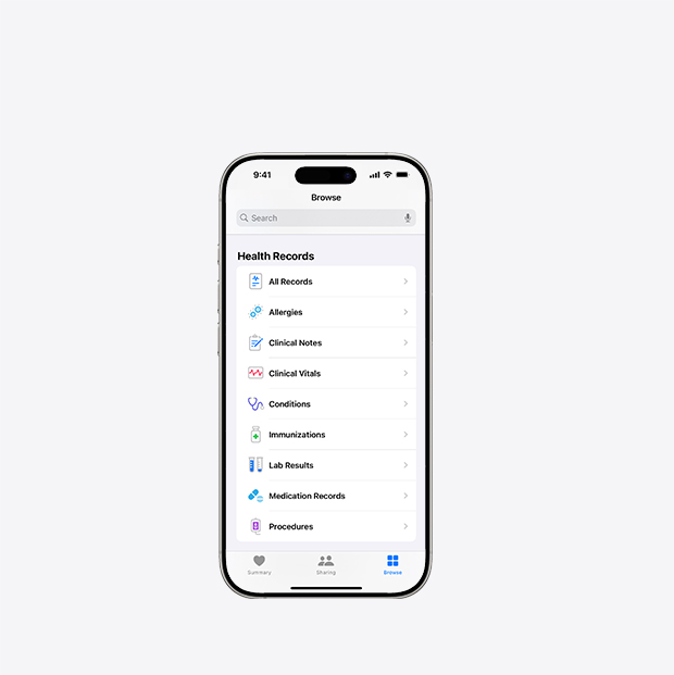 iPhone displaying the Health app.
