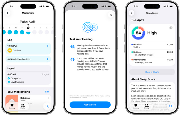 iPhone displaying the Hearing Health app.