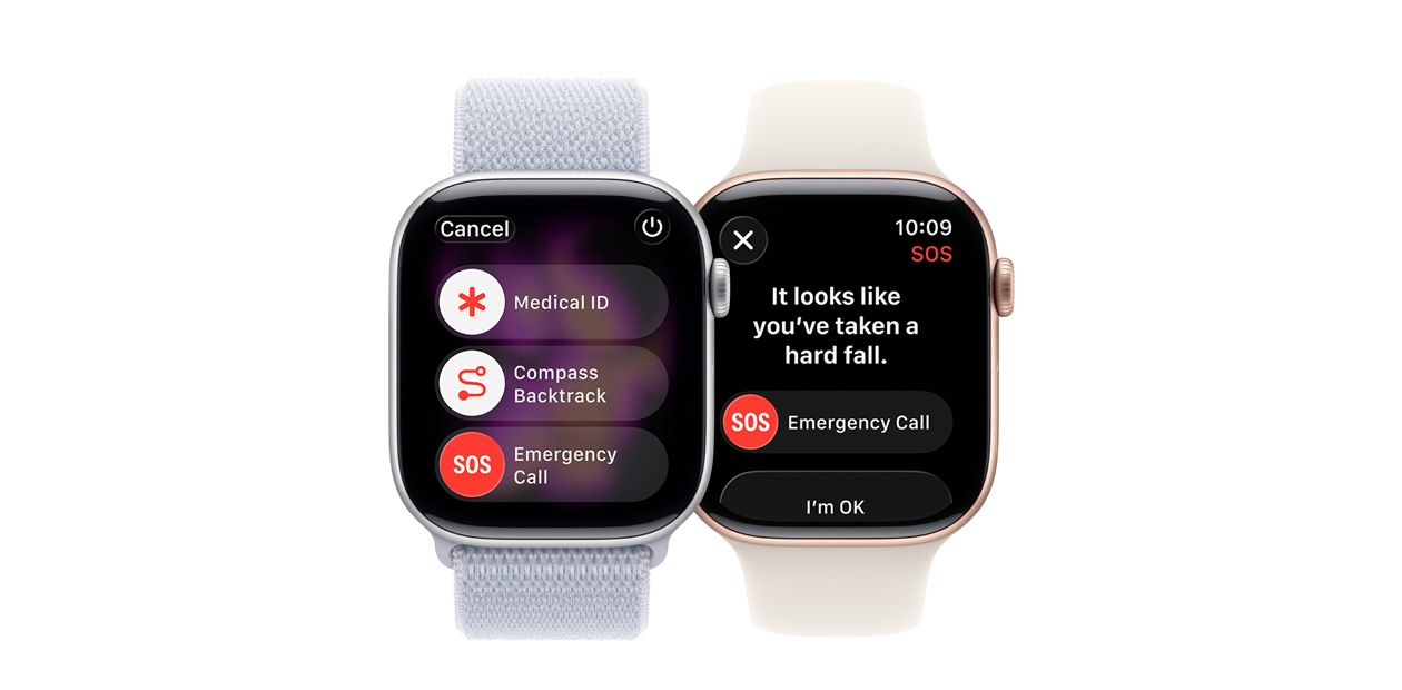 Apple Watch displaying Fall Detection software.