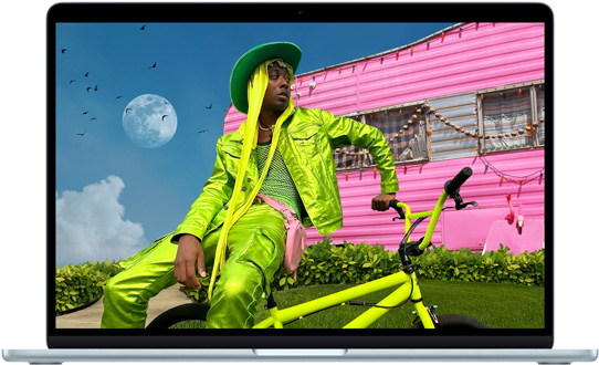 Liquid Retina 디스플레이를 보여주는 MacBook Air 15