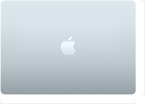 Apple 로고가 가운데에 위치한 MacBook Air 15의 닫혀 있는 외관