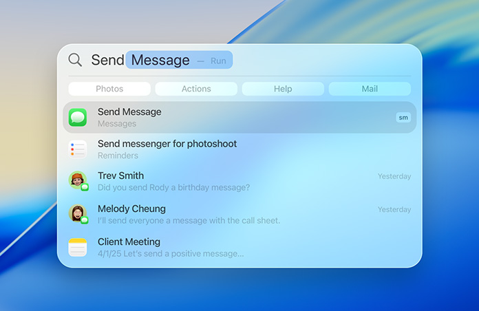 Examples using Spotlight to send messages