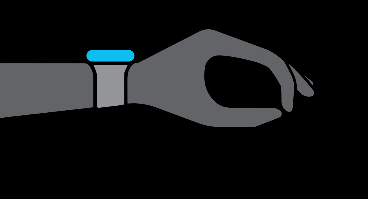 Illustration of a hand using the tap gesture